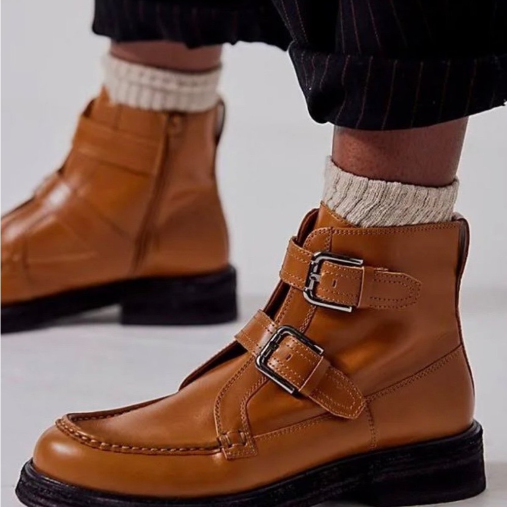 Free People Isla Moto Boots Camel - Picture 2 of 12